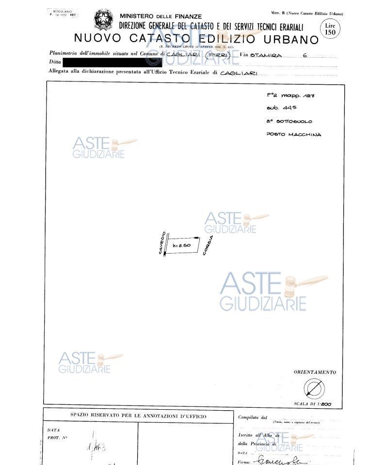 distinto al Catasto Fabbricati del predetto Comune al Foglio 2 mappale 3245 sub 445