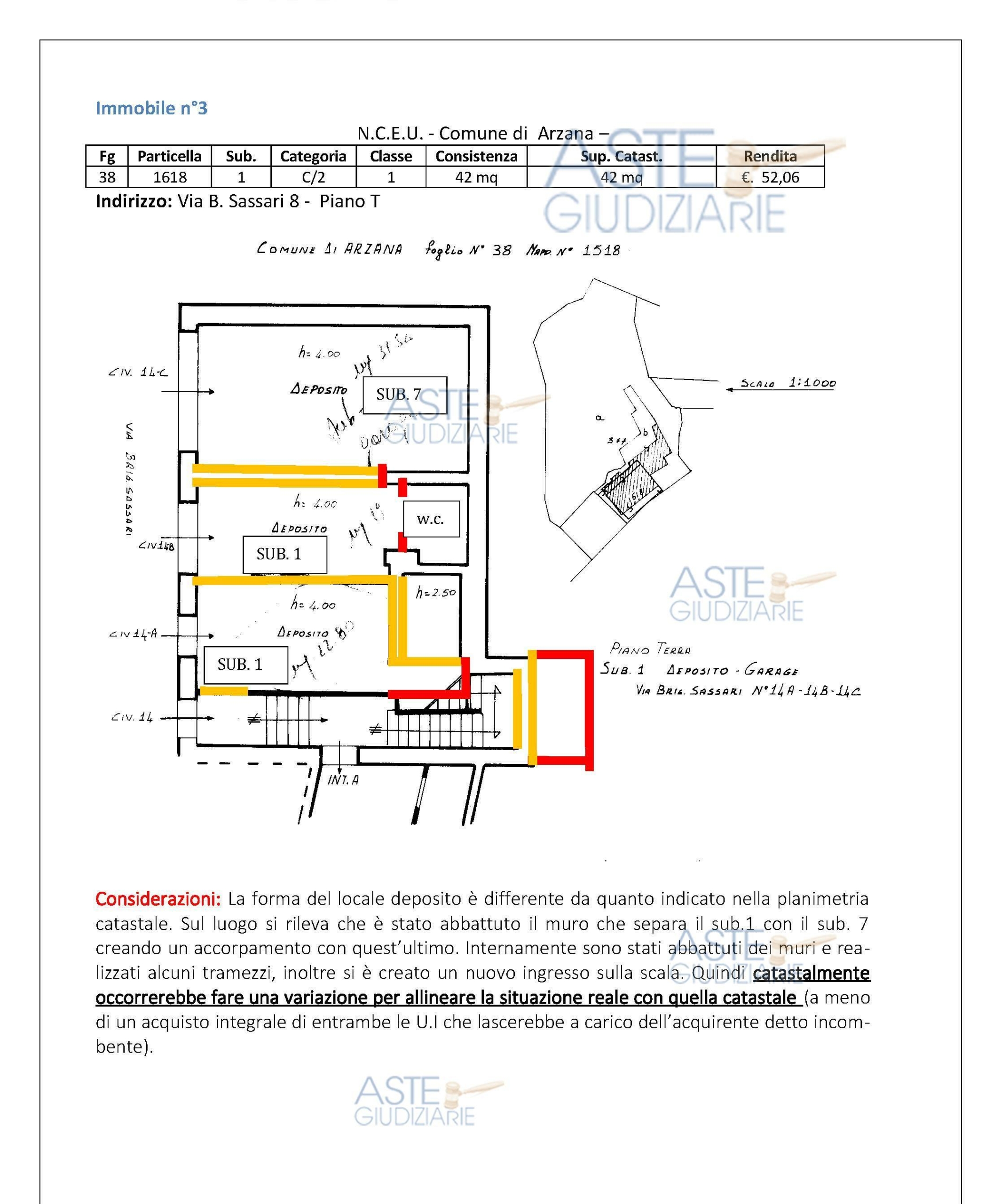 identificata al Catasto Fabbricati al F. 38